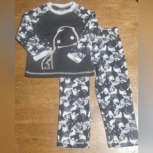 Cherokee Kids Ghost Pajama Set - Dark Gray and White